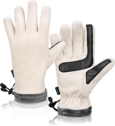 Picture of OnWander Winter Gloves - Women's Drawstring Fleece - Ivory White S